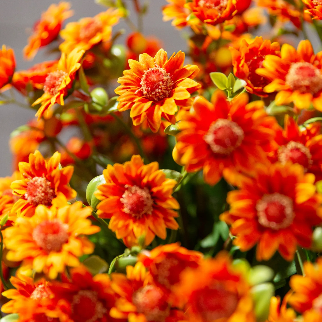 💥Last Day Each Only $2.99🌼- Artificial Outdoor Sunset Mums Flowers - UV resistant, Waterproof, Windproof