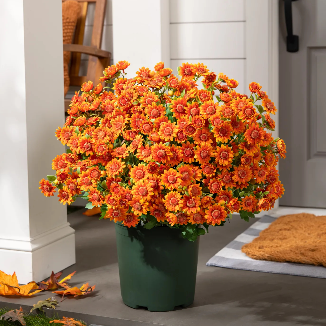 💥Last Day Each Only $2.99🌼- Artificial Outdoor Sunset Mums Flowers - UV resistant, Waterproof, Windproof