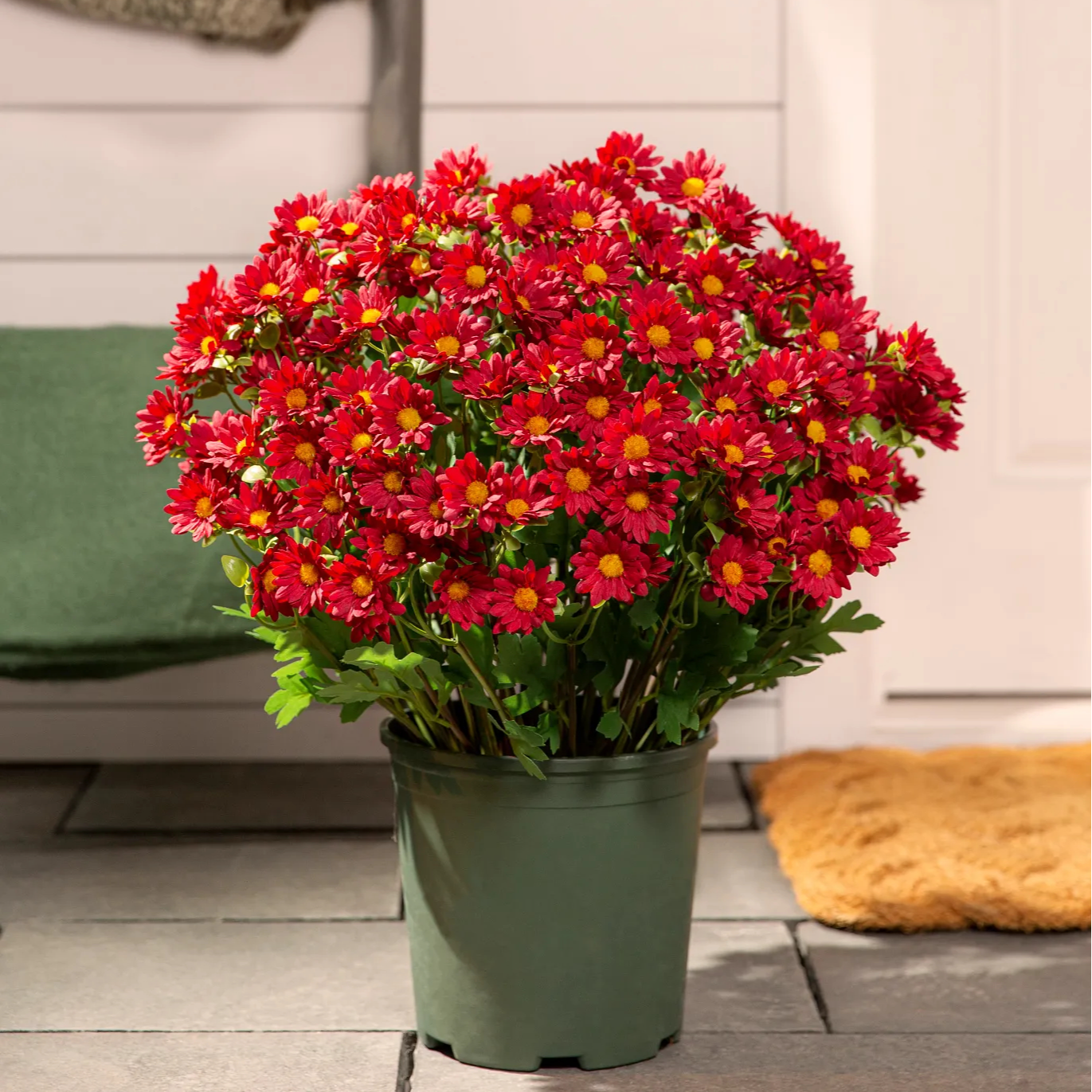 💥Last Day Each Only $2.99🌼- Artificial Outdoor Sunset Mums Flowers - UV resistant, Waterproof, Windproof