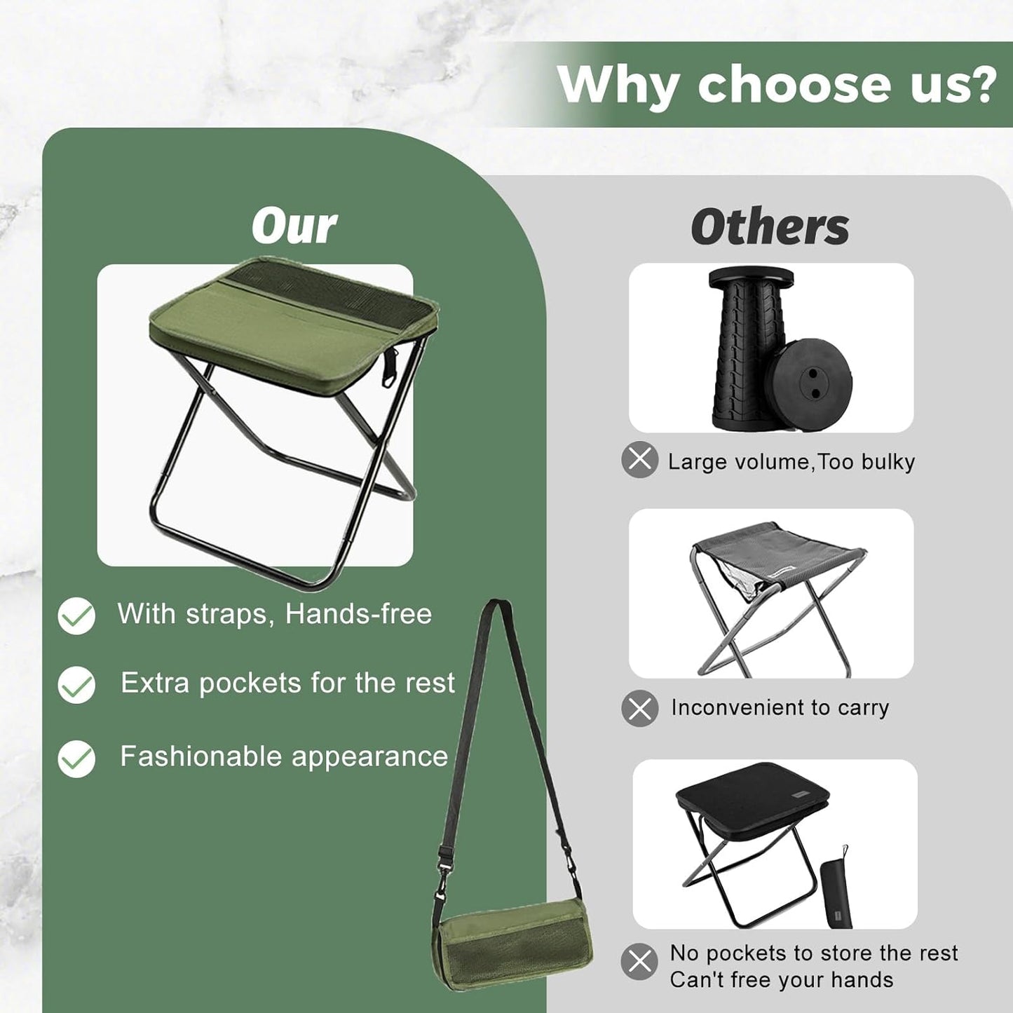 🔥🏕️Portable Foldable Backpack Stool🎒