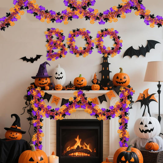 Halloween Tinsel Garland – Sparkly & Spooky Party Decor