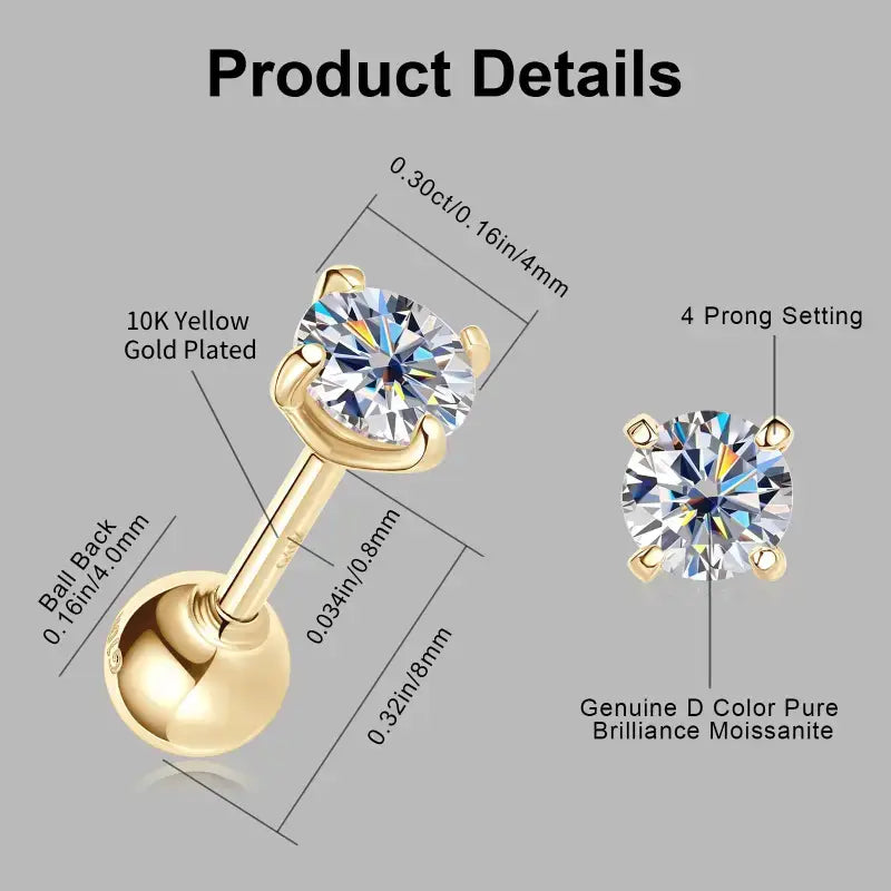 š„Hot Saleš„Brilliant 4-Prong Moissanite Stud Earringsš