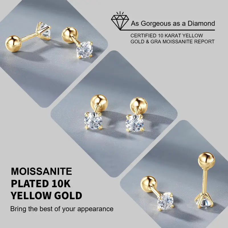 š„Hot Saleš„Brilliant 4-Prong Moissanite Stud Earringsš