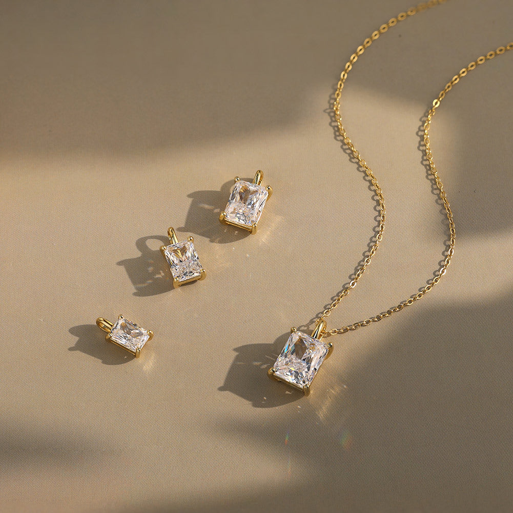 Luxury Solitaire Ideal Cut Moissanite Necklace
