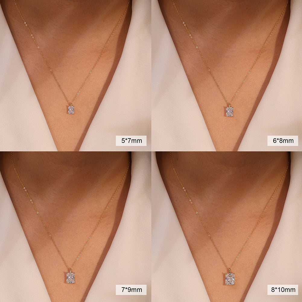 Luxury Solitaire Ideal Cut Moissanite Necklace