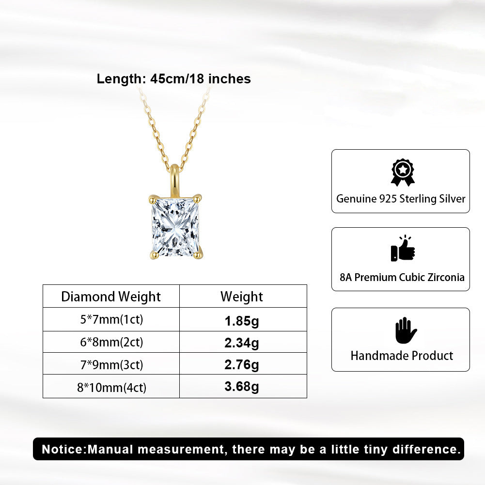 Luxury Solitaire Ideal Cut Moissanite Necklace