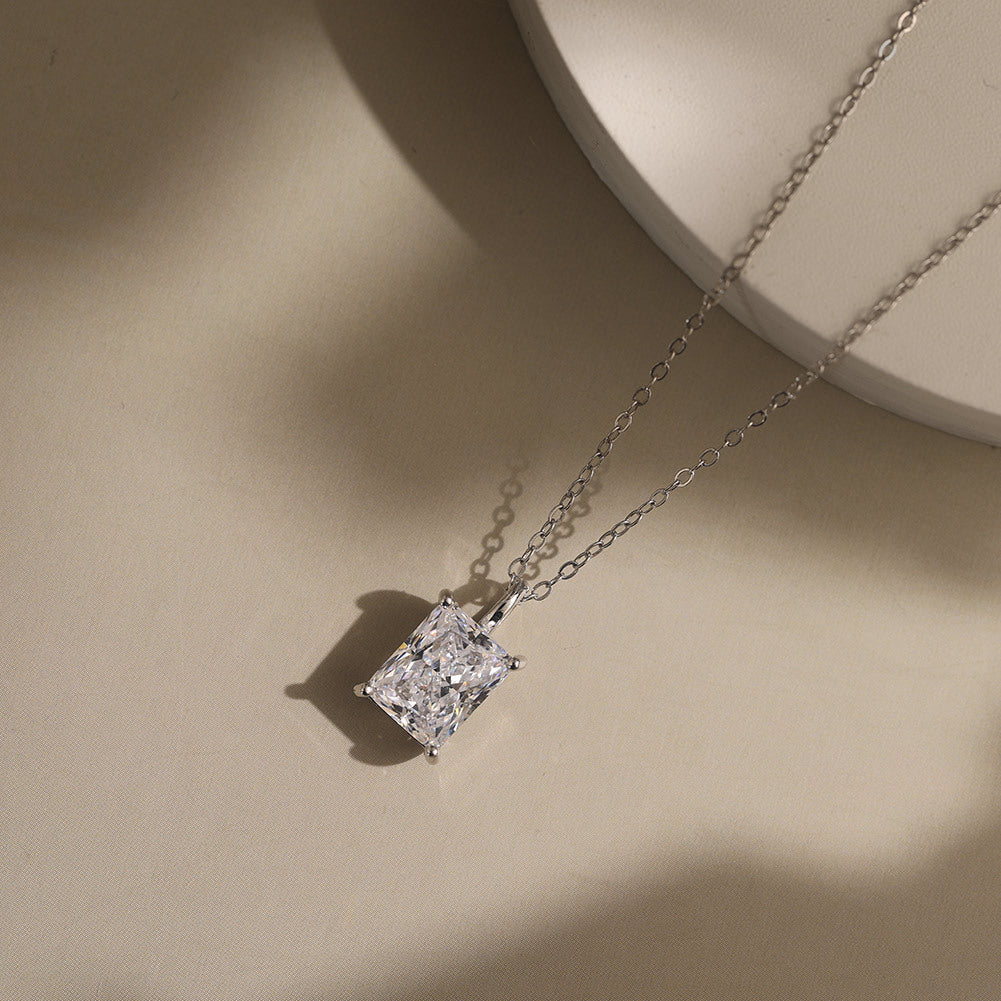 Luxury Solitaire Ideal Cut Moissanite Necklace