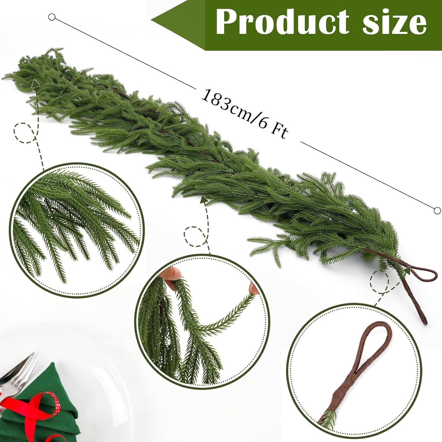 🎅Early Christmas SALE✨Real Touch Deluxe Norfolk Pine Garland🌿