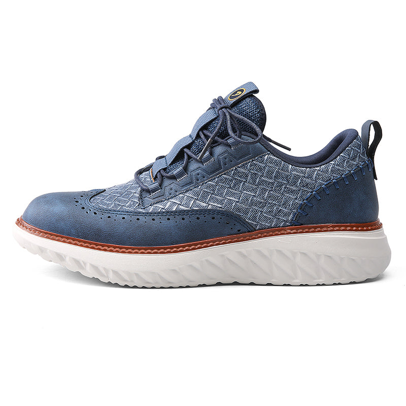 ⏰LAST DAY - 60% OFF🛒 Men’s Comfortable Lace-Up Brogue Sneakers – Ultra-Lightweight & Breathable Woven Upper, Arch Support, Wide-Toe Fit, Shock-Absorbing Sole for All-Day Comfort