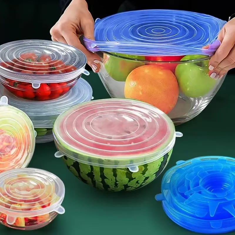 ♻️ 100% Reusable Eco-Friendly - Silicone Stretch Airtight Food Wrap Covers🔥