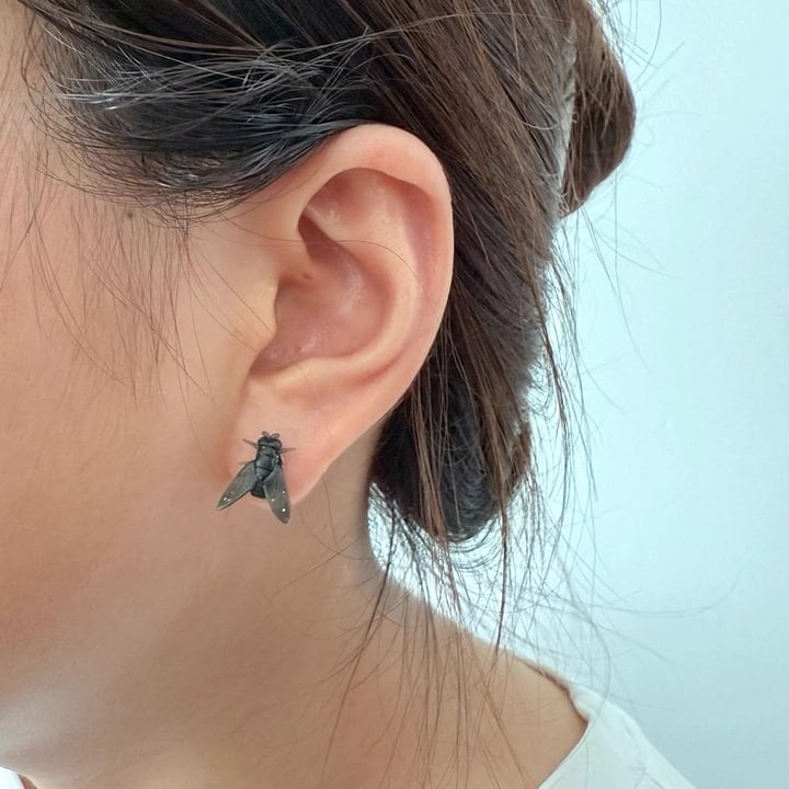 😜Realistic Mini Black Fly Earrings – The Ultimate Halloween Surprise!🎃