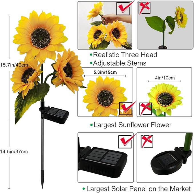 🔥Summer Sale-49% OFF🌻Solar Outdoor Sunflower Lights✨