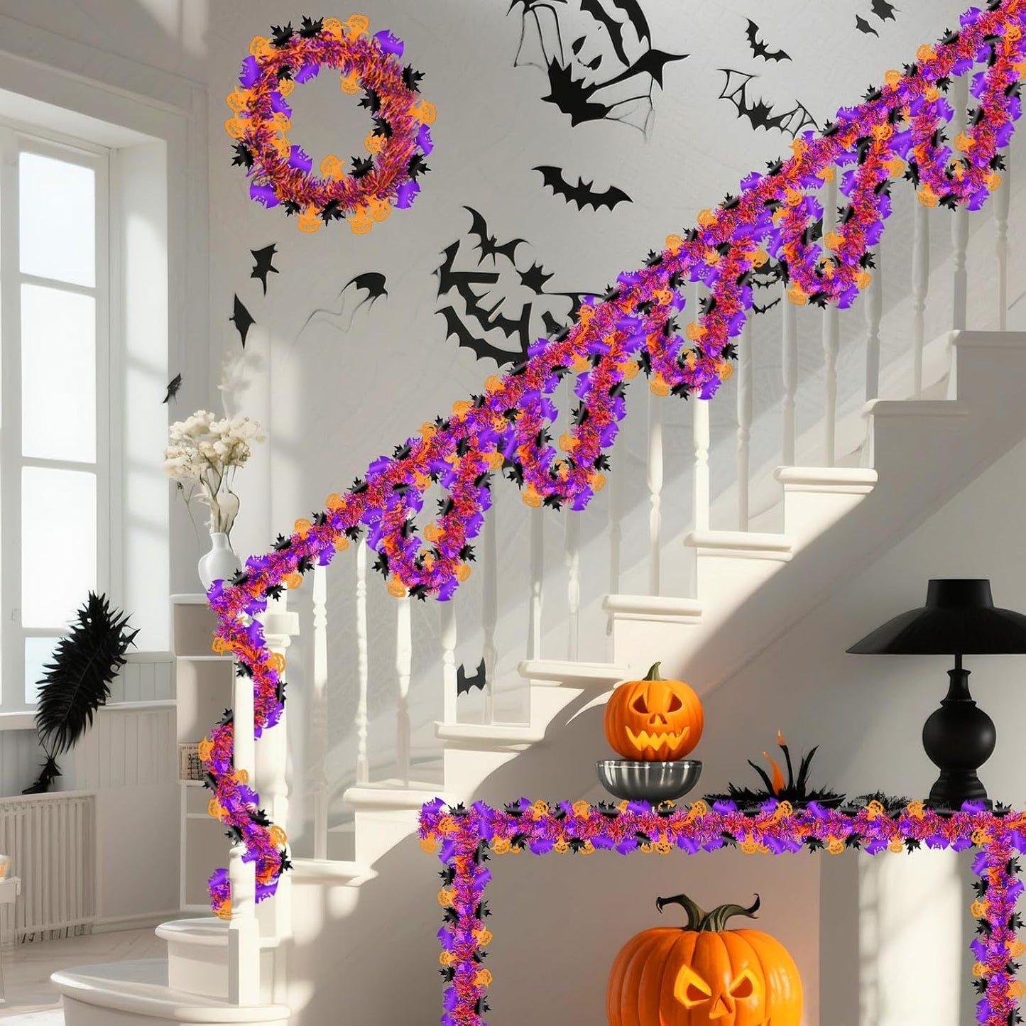 Halloween Tinsel Garland – Sparkly & Spooky Party Decor