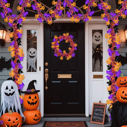 Halloween Tinsel Garland – Sparkly & Spooky Party Decor