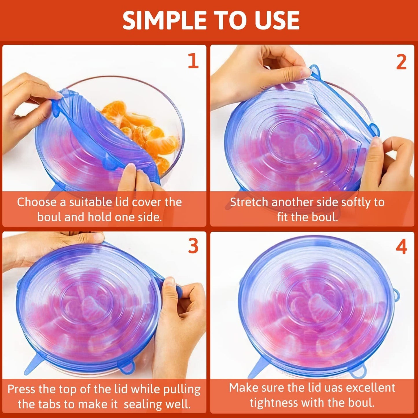 ♻️ 100% Reusable Eco-Friendly - Silicone Stretch Airtight Food Wrap Covers🔥