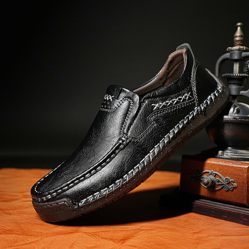 ⏰Promotion - 50% OFF🔥 Men’s Premium Leather Loafers - Arch Support & Wide Fit Slip-On Shoes