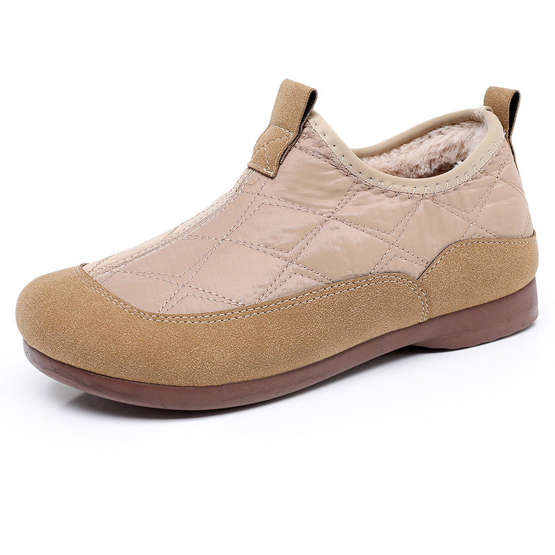 Women’s Winter Slip-On Warm Shoes – Soft Sole, Plush Lined, Comfortable Casual Cotton Shoes for Cold Weather