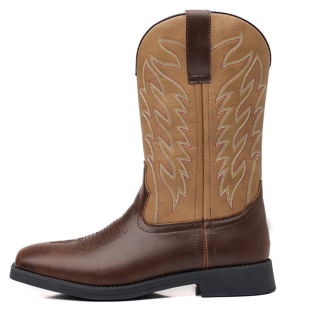 Vintage wide-toe cowboy boots