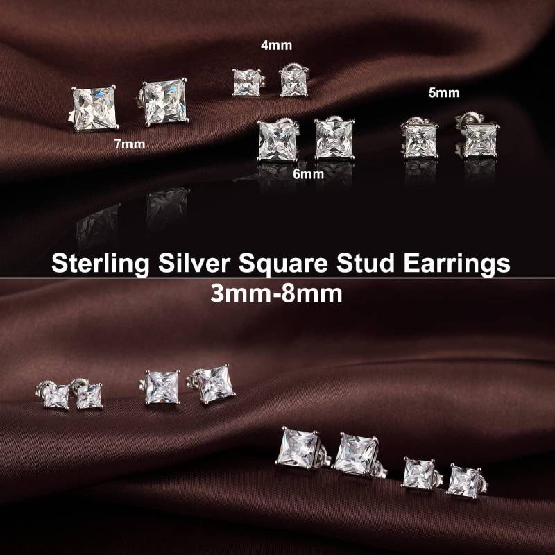 🔥Hot Sale🎁Princess Cut Moissanite Stud Earrings💎