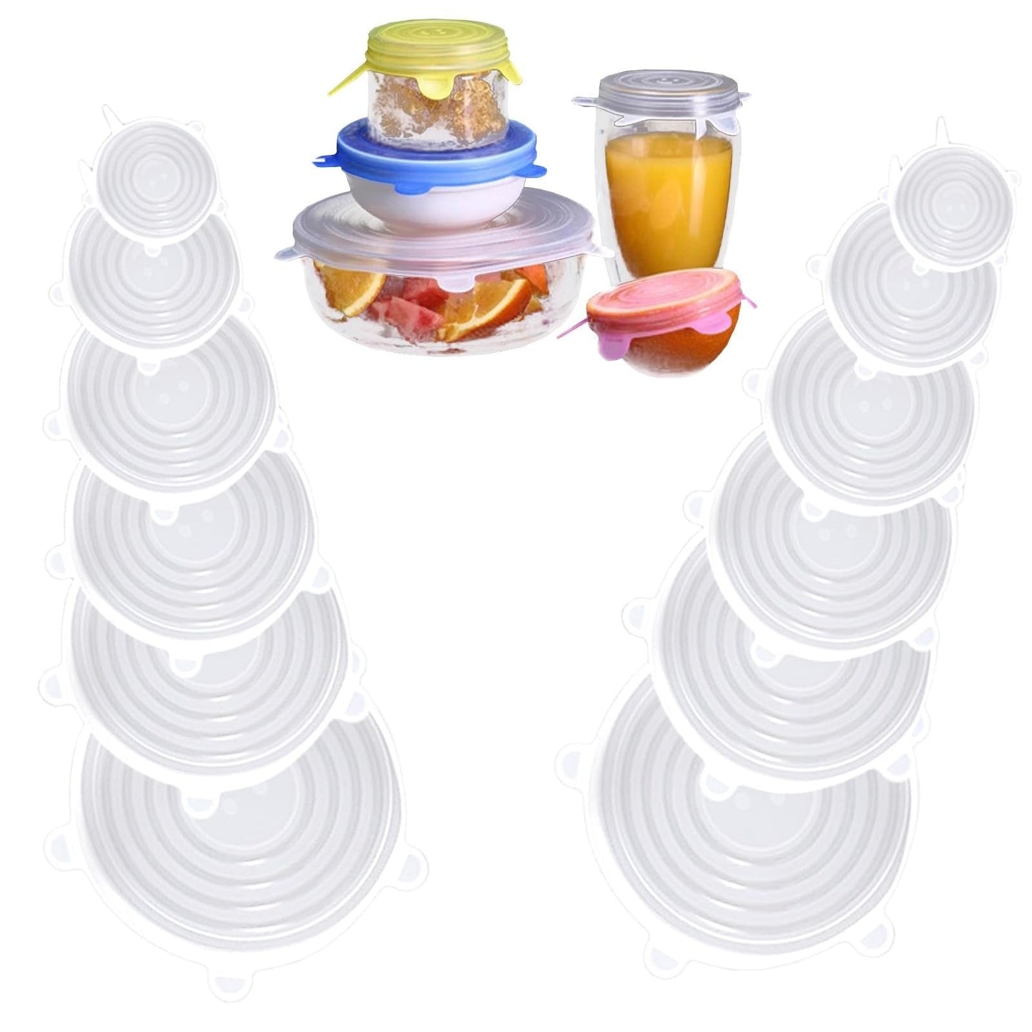♻️ 100% Reusable Eco-Friendly - Silicone Stretch Airtight Food Wrap Covers🔥