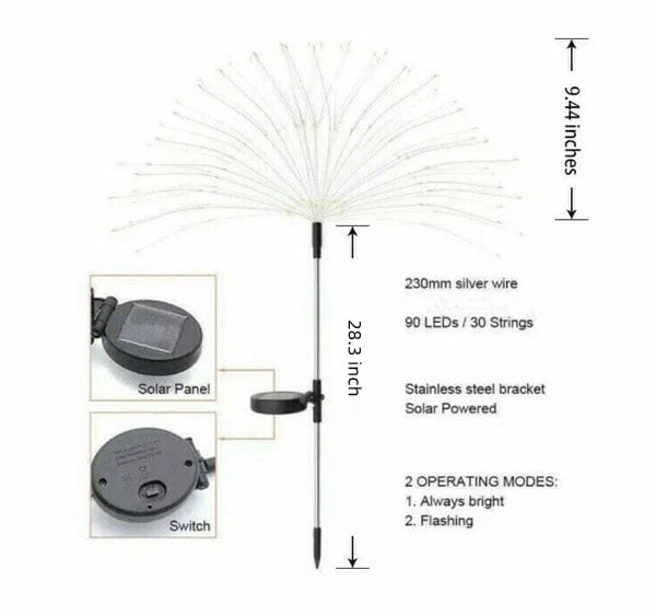 🔥Hot Sale-49% OFF🔥Outdoor Solar Fireworks Light✨