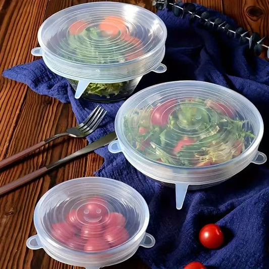 ♻️ 100% Reusable Eco-Friendly - Silicone Stretch Airtight Food Wrap Covers🔥