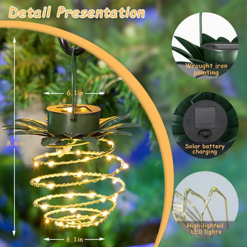 🔥Hot Sale-48% OFF🔥 Outdoor Solar Hanging Pineapple Lights🍍✨