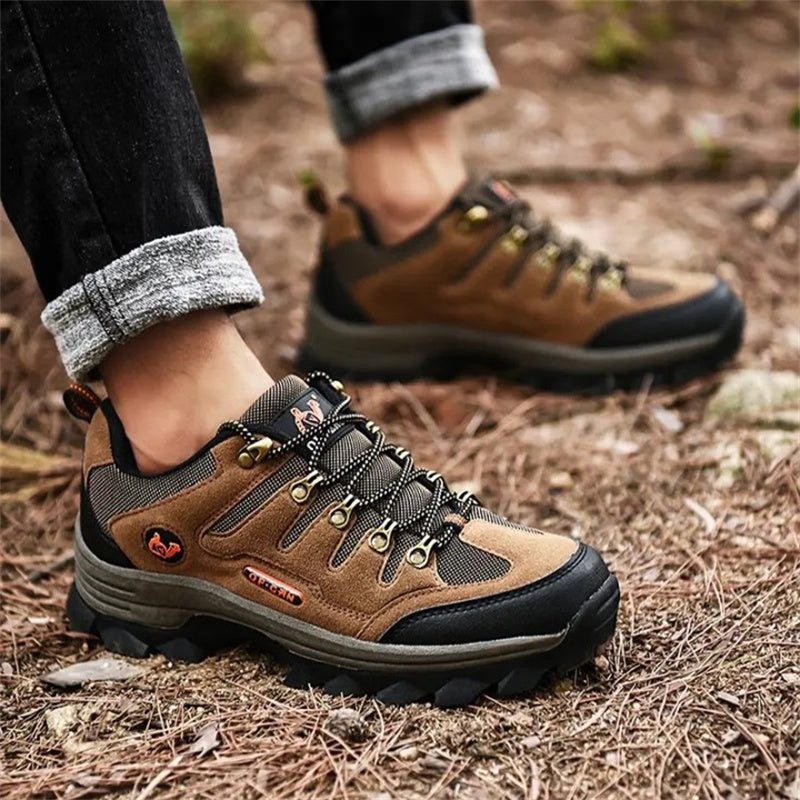 Men's Genuine Leather Comfy Arch Support  Hiking Orthopedic Shoes
